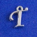 1 or 4 pcs- Silver Script Initial T, Silver Plate Alphabet Charm T, Letter T, Monogram T