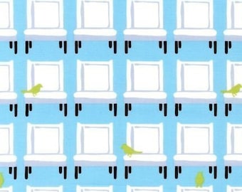 SALE Laurie Wisbrun, Tufted Tweets, Birdies and Chairs Grass Fabric - By the Yard