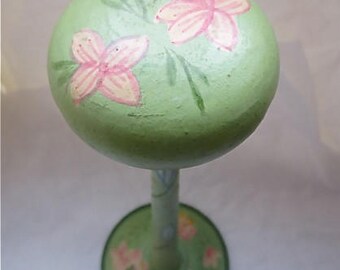 Painted Wooden Hat Stand - Millinery Display - Hat Holder - Vintage 1940s Hand Painted