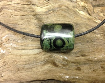 Hand Carved Orbicular Kambaba Jasper Bead.