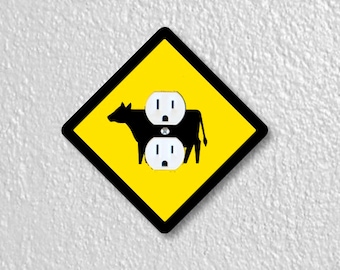 Cattle Crossing Sign Duplex Outlet Plate Cover