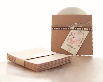 Recycled Kraft CD Sleeves- Set of 10 | wedding cd sleeve, kraft envelope, cd cover, wedding songs favor, photography packaging