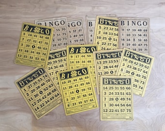 Lot of 13 Vintage Bingo Cards
