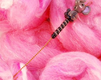Elephant Spinning Wheel Orifice Hook - Polymer Clay