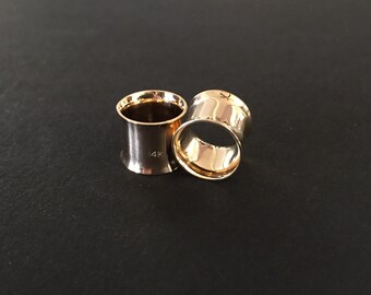 14kt Gold Tunnels ~ Gold Tunnels ~ Solid Gold Tunnels ~ 14kt GoldPlugs ~ Gold Plugs ~ Solid Gold Plugs