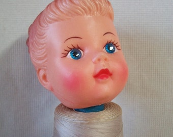 Vintage Plastic Baby Doll Head - Girl