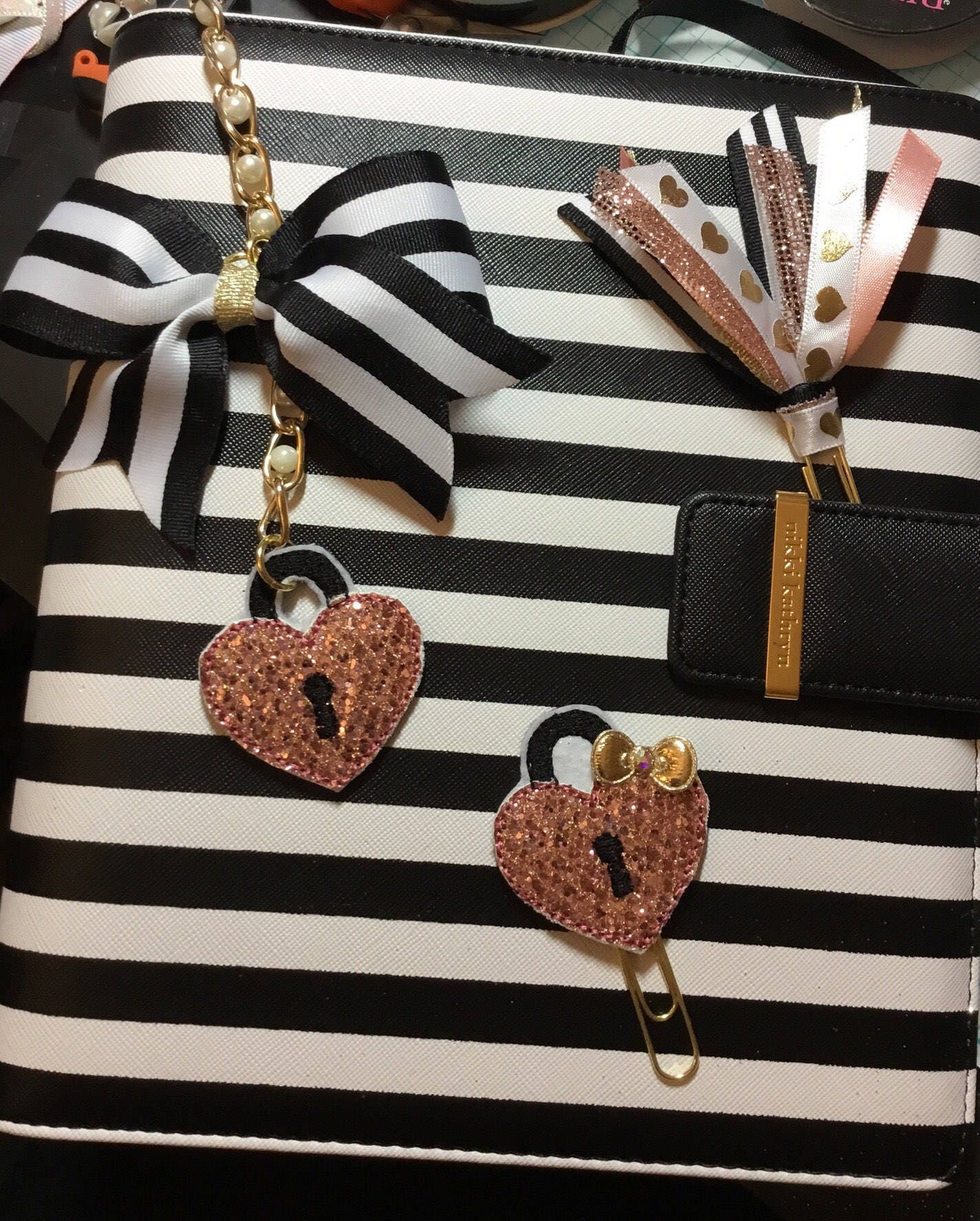 Locket Charm lock charm heart locket heart lock planner