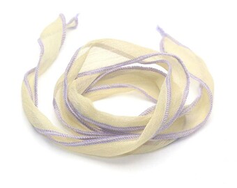 Pale yellow silk chiffon Ribbon