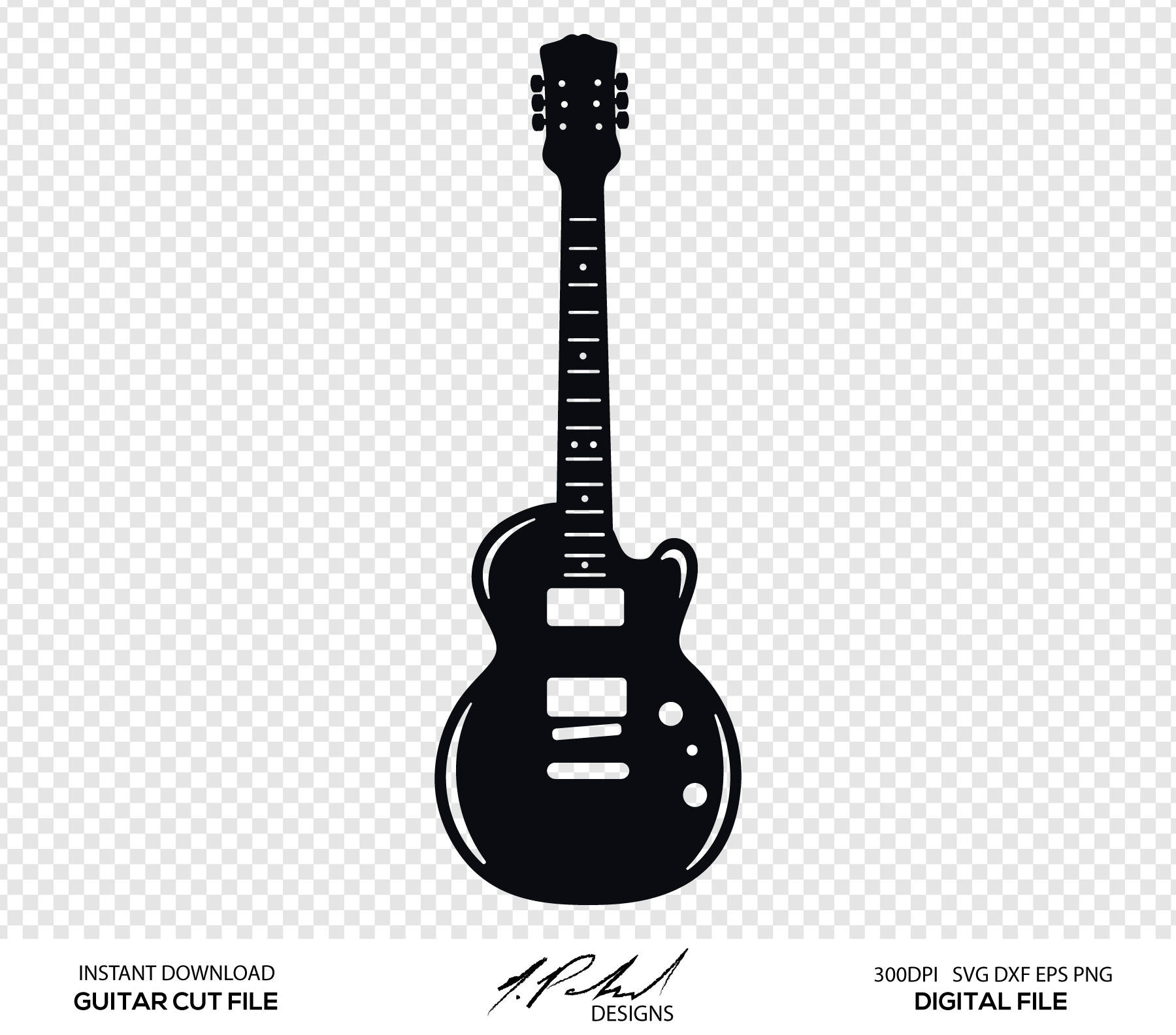 Download Guitar Cut File Digital Files Guitar SVG Guitar DXF