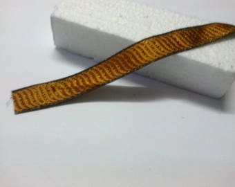 Synthetic braid orange with stripes wide 1.8 cm