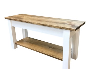 Farmhouse Bench Wood Dining Bench Entryway Bench
