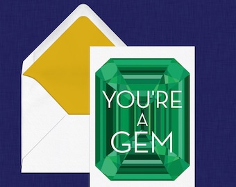 You're a Gem // Emerald Card // Gemstone Card