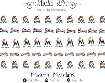 Miami Marlins Waterslid Nail Decals