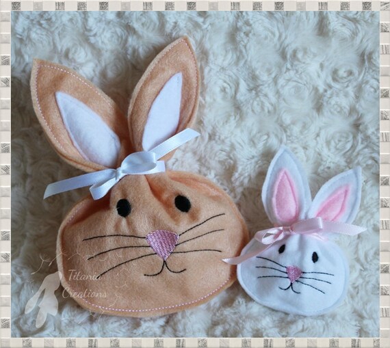 ITH Bunny Treat Bag Machine Embroidery Design Pattern . Two