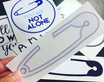 safety pin movement vinyl bumper sticker sticker
