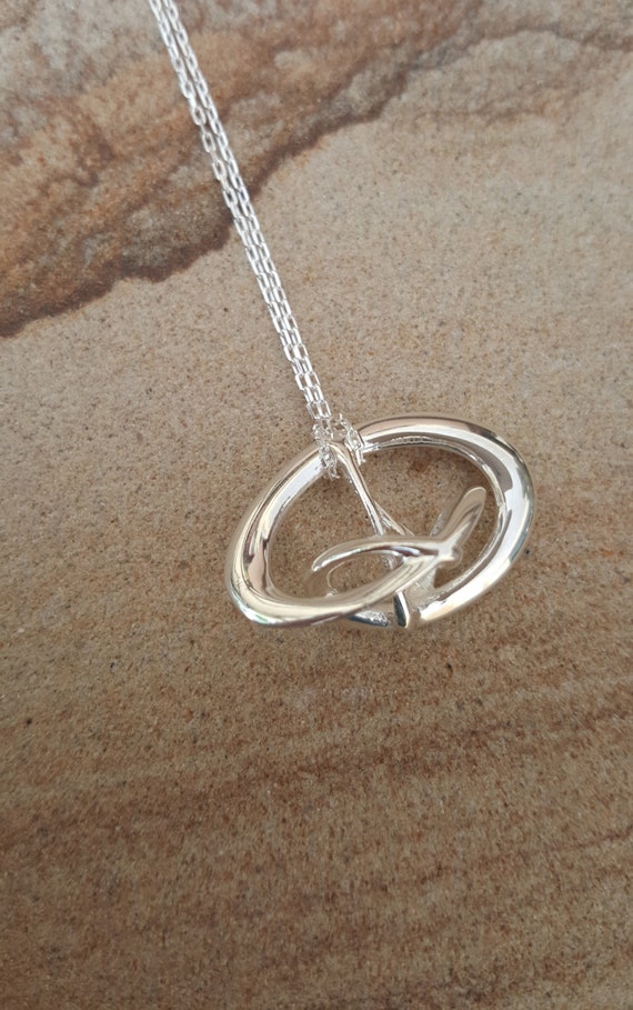 3d Music Necklace - "Triune" - Original Sterling Silver Pendant - Fifth Octave Harmony - Techniflow Soundstill Series
