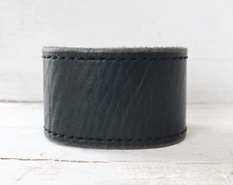 Wide Upcycled Leather Cuff - Unisex