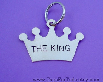 Crown Pet Tag - Personalized Cat or Dog ID Tag - Handmade