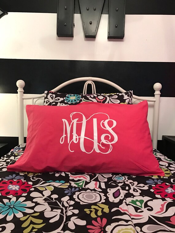 Monogrammed Pillowcase Personalized Pillowcase Custom