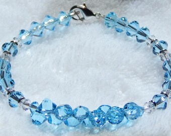 Aquamarine Swarovski Crystal Bracelet