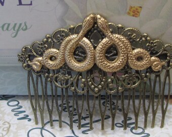 Snake Hair Comb serpent Hair accessories Two snakes Hair combs Decorative Combs