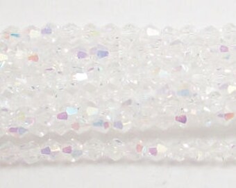 4mm Clear AB Chinese Crystal Bicone Beads (50) 4mm bicone bead 4mm bicone crystal