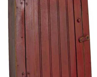 Country Rustic Primitive Bead board Cabinet with distressed finish and pegs