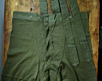 NOS Vintage Mens Wool Long Johns Underwear Base Layer Adjustable Suspenders Top Quality Scandinavian Vintage Thermal Pajamas Bottoms Pants