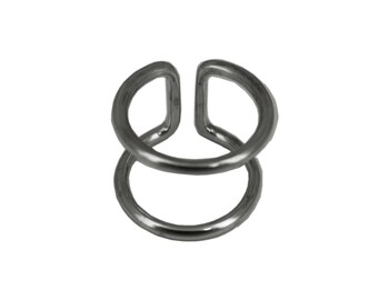 Ring black oxidized sterling silver double rings