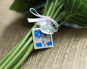 Wedding Bouquet Memorial Photo Charm, Wedding Bouquet Charm- PICTURE PRINTING INCLUDED