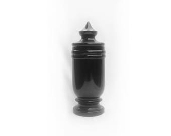 FREE SHIPPING Memorial urn for ashes Keepsake urn Black granite cremation urn Funeral urn Large vase Personalized human urn May be engraved
