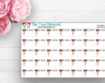 swim class girl with time slot planner stickers