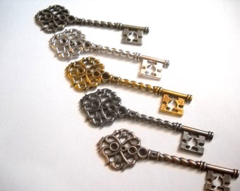 Skeleton Key Pendants Bulk Skeleton Keys Wholesale Keys Weddings Keys Assorted Gold Silver Copper Bronze Gunmetal 68mm 20pcs