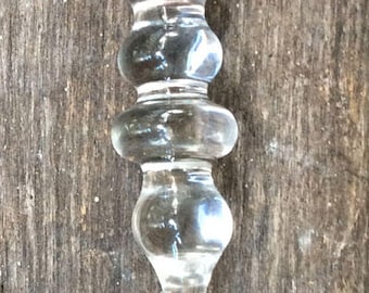 Amber Purple Hand Blown Glass Art Dabber Tool, Perfume Stopper, USA Made, Boro, Ships Free