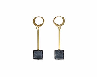 Dice earrings with Picasso Jasper-Banu