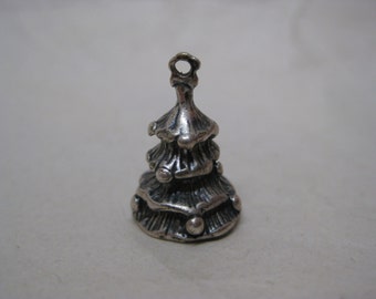Christmas Tree Silver Charm Vintage