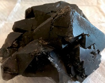 Black Morion Quartz Cluster