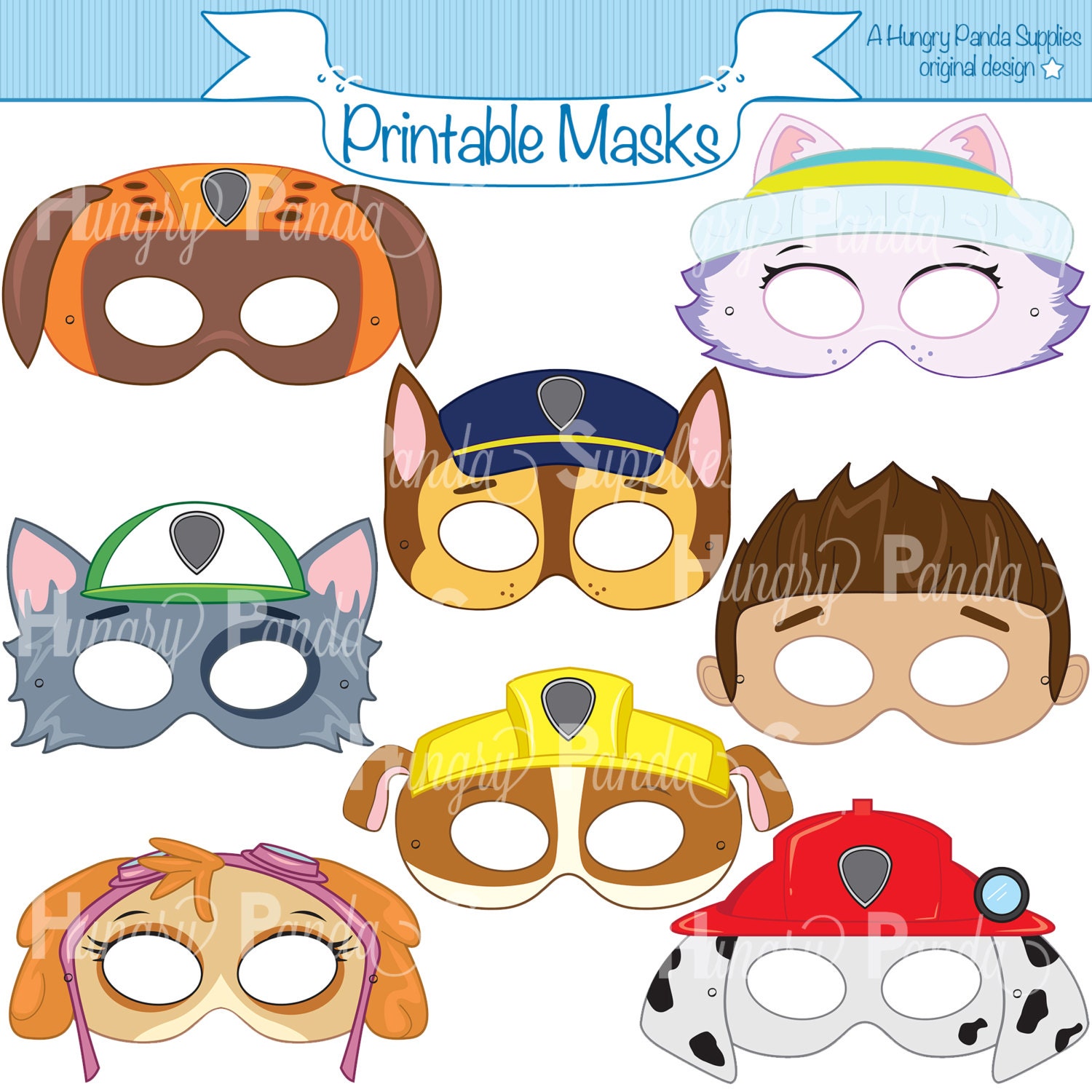 Paws Printable Character Party Masks printable masks dog