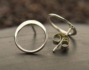20% OFF SALE! Silver Circle Post Earrings. 925 Silver. Item 076