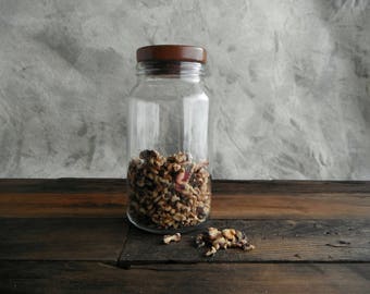 Wood and Glass Canister