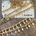 On SALE CHAIN matte brushed GOLD plated 1.5mm chain link 5mm stamped dangle drop