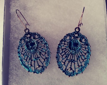 Blue Lattice Earrings