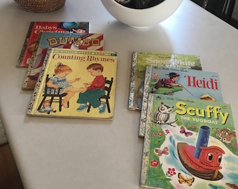 Lovely vintage set of six hardcover classic childrens books