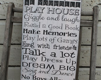 Treefort Sign Custom Clubhouse little girls room decor Treehouse Fort Play house, Play room Typography Word Art Sign