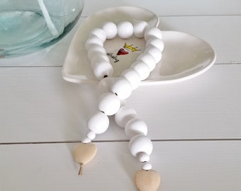 Wood Bead Garland. Wood Bead. Wood Heart Bead. Wood Garland. Bead Garland. Wood Heart.