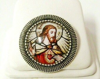 Sacred heart of Christ pin/brooch - BR09-010