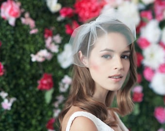 birdcage veil, bird cage veil, blusher veil, small blusher, tulle bridal birdcage veil, small birdcage, small bridal birdcage ~ MARIE SMALL