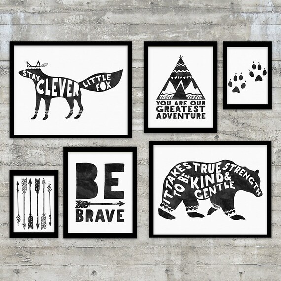 Tribal Nursery Art Printable Gallery Wall Set Tribal