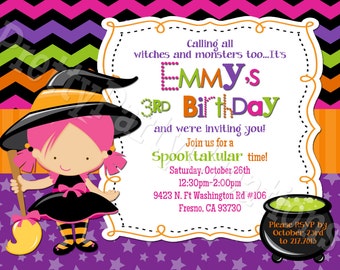 LITTLE WITCH invitation - YOU Print - 5 to choose