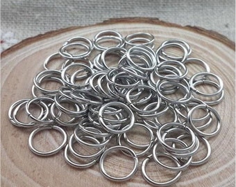 Antique Silver Jump Rings, 6mm Antique Silver Jump Rings, 6mm Jump Rings, 6mm Split Rings, 6mm Silver Jump Rings, Jump Rings, 6mm Jump